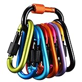 Gimars 10 Stück Karabiner mit Schraubverschluss, Schlüsselanhänger Karabinerhaken Aluminium Schraubkarabiner für Camping, Angeln, Wandern oder Reisen (10 Farben)