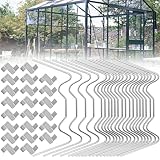 THATSRAD 100 Stück Gewächshaus Klammern Gewächshausklammern Edelstahl Gewächshausclips Klammern W Rostfreier Stahl Ersatzteile für Gewächshaus 80*35mm für Gewächshausplatten Hohlkammerplatte Glashaus