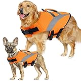 ALAGIRLS Rettungswesten für Hunde Schwimmwesten für Hunde Ripstop Hund Rettungsweste Rettungsweste für Hunde, Sicherheit Rettungsweste für Hunde ALADLJ003 Orange XL