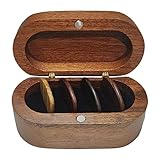 Exogio Holz Plektrumbox für Akustikgitarre, Gitarren Pick Box mit 4 Plektren, Gitarren Pick Halter, Natürlichem Plektrum-Vitrine, Mini-Gitarren Aufbewahrungsbox Geschenke