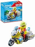 PLAYMOBIL City Life 71205 Notarzt-Motorrad mit Blinklicht, Spielzeug für Kinder ab 4 Jahren