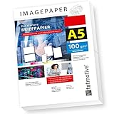 TATMOTIVE Imagepaper 100g/qm DIN A5, das stärkere Briefpapier, brillante Drucke für alle Drucker, 500 Blatt Kopierpapier Druckerpapier weiß