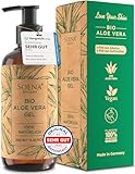 Aloe Vera Gel BIO - Vegan | Mit PUREM BLATTSAFT | 100% NATÜRLICH & REIN | Feuchtigkeitscreme Gesicht & Körper | Feuchtigkeitspflege - Made in Germany | Bio Aloe Vera Gel - After Sun