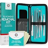 Medi Grade - Mitesserentferner Set [7-Teilig] - Pickel Ausdrücken Werkzeug - Blackhead Remover - Porenreiniger & Gesichtspflege Set zum Mitesser Entfernen - Komedonenquetscher und Mehr