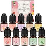 LUCPICT Seifenduftöl, Duftöl zur Seifenherstellung, Flüssiges Seifen Duftöl Set, Duftöle Set in Lebensmittelqualität für DIY Badebomben, Schleim, Kunst, Kerzen, Kosmetika (10 x 6 ml-Serie2)