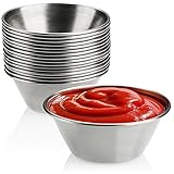 COM-FOUR® 16x Saucenschälchen Ø 6cm aus Edelstahl - kleine Schalen - Mini Schüsseln für Saucen, Dips, Snacks - Snackschalen - Gewürzschalen - Metallschüsseln sind rostfrei (016 Stück - 6 x 2.5 cm)