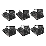 ibasenice 6 Stück Teiliges Vogelfutternetz zum Aufhängen Reißfestes Polyester Futterbeutel mit Kordelzug Auslaufsicherer Futterspender für Wildvögel Garten Terrasse Balkon Schwarzes