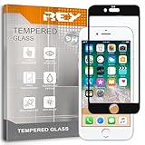 REY 3D Bildschirmschutz aus gehärtetem Glas für iPhone 8 Plus/iPhone 7 Plus Schwarz, Displayschutzfolie 9H+ Härte, Anti-Kratzen-Öl-Bläschen, Voller Schutz, 3D, 4D, 5D