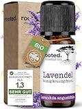 rooted.® BIO Lavendelöl 10ml [100% NATURREIN] - Echter Lavendel - Lavandula angustifolia - Ätherisches Öl für Aromatherapie, Duftlampe, Diffusoren, Raumduft, Duftkerzen und -Seifen