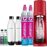 SodaStream Terra Sparkling Water Maker Bundle (rot), mit CO2-, DWS-Flaschen und Bubly Drops Aromen