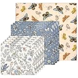 9 Stück Bienenwachstücher Wiederverwendbar Bio-Baumwolle Naturwachs Umweltfreundlich Plastikfrei Biologisch Abbaubar für Frische Käse Brot Sandwiches Obst