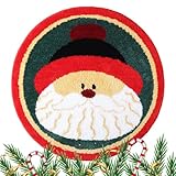 Weihnachtliche Badematte, runde Badematten, rutschfester Badteppich, maschinenwaschbar, Duschvorleger, weiche und saugfähige Polyestermatte