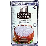 INDIA GATE Premium Basmati Reis – Feiner, aromatischer Langkornreis aus Indien, feines Langkorn (1 x 1 kg)