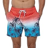 Herren-Badehose, Sommer, Strand-Shorts, schnelltrocknend, Surf-Shorts, Herren-Bademode, Bademode, Bademode, Urlaub, Kordelzug-Shorts, leichter Badeanzug, wassermelone, 3XL