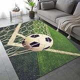 Fußball Teppich Schlafzimmer rutschfeste FußMatte Sport Kinderteppich Dekoration Carpets Teenager Kurzflor Flanell Teppiche Home Spielteppiche für Wohnzimmer 120x160 cm