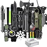 21 in 1 Survival Kit, Outdoor Ausrüstung, Survival Ausrüstung für Camping, Bushcraft, Wandern, Jagd, Abenteuer, für Männer, Väter