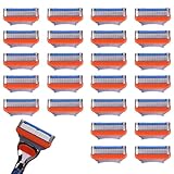 RAYAKT 24 Stück Fusion 5 Rasierklingen, Ersatzklingen für Herren Nassrasierer, manuelle Klinge zur Bart- und Körperhaarreinigung, leicht glatt rasieren, passend für Barber und täglichen Gebrauch