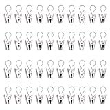 Edelstahl Metall Vorhang Clips Mit Haken Silber Gardinen Klammer Für Vorhänge Fotos Home Dekoration Duschvorhang Hängende 40 Stück