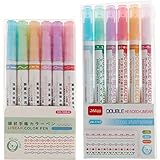 Deuson Kurven-Textmarker mit Doppelspitze, verschiedene Kurvenformen, farbige Kurvenstifte für Notizen, glattes Schreiben, Textmarker, verschiedene Farben, Textmarker für Tagebuch, Kinder, Schule