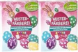 Heitmann Eierfarben - Kreativ Farb- & Bastelset - 5 Eierfärbetabletten in Gelb, Rot, Violett, Grün und Blau + Stickerbogen, Hasengesichter und Eierbecher (Packung mit 2)