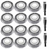 HS740 Ersatzköpfe für Rasierklingen, kompatibel mit Philips Head Shaver Pro HS5980, HS7980, HS9980, 3 Reinigungsbürsten, 12 Stück