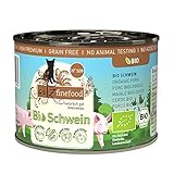 catz finefood Bio Katzenfutter Schwein - N° 509 - Nassfutter für Katzen - 6 x 200 g - Ohne Getreide & zugesetzten Zucker (1,2 kg)