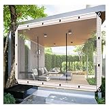 Strapazierfähige, transparente, wasserfeste Plane mit Reißverschluss für Pergola, Terrasse, Veranda, 0,5 mm, PVC, 690 g/m², für den Außenbereich, transparente Seitenvorhänge für Pavillon, Garten,