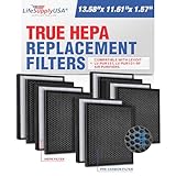 LifeSupplyUSA 2-in-1 True HEPA-Luftreiniger-Ersatzfilter + Aktivkohle kompatibel mit Levoit LV-PUR131, LV-PUR131-RF Luftreinigern (5er-Pack)