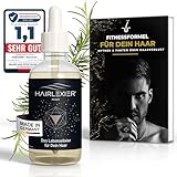 Hairlexier - Haarwuchsmittel Männer – Natürliches Haarserum gegen diffusen Haarausfall, Rosmarinöl für Haare, Haaröl mit Rizinusöl, Lavendelöl, unterstützt Haarwachstum, Vegan & Bio + Workbook