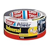 tesa extra Power Universal Gewebeband - Gewebeverstärktes Ductape zum Reparieren, Befestigen, Bündeln, Verstärken oder Abdichten - Schwarz - 25 m x 50 mm
