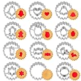 Ausstechformen Weihnachten Ausstecher 12 Stück, Nifogo Linzer Ausstecher, Keksausstecher zum Backen von Plätzchen, Weihnachtsbaum, Lebkuchenmannformen