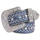 Laikoutd Gürtel Mit Strasssteinen Western Cowgirl Nietengürtel Aus Leder Kristalldiamanten Für Jeans Herren Und Damen Modeaccessoire Strassgürtel Blingkristalldiamanten Nietengürtel