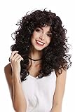 WIG ME UP - 0051-P30/P103 Perücke Damen Karneval Halloween super voluminöse Locken Lockenpracht Mähne Schwarz Braun gesträhnt lang