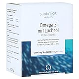 Sanhelios® OMEGA 3 1000 mg Fischölkapseln - Hochdosiert - 180 mg EPA & 120 mg DHA je Kapsel - 90 Kapseln = 3-Monats-Packung - Nur natürliche Zutaten - Hergestellt & geprüft in Deutschland
