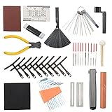 45Stk Gitarren Reparatur Pflegeset Gitarren Reinigung Pflegeset Komplettes Gitarre Werkzeuge Set mit Tragetasche