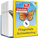 PIC Fliegenfalle Innenbereich – 12x Fliegenfänger für Fenster, Effektive Fliegenfalle mit Schmetterlingsdesign