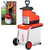 HECHT Elektro Walzenhäcksler – Gartenhäcksler mit 2800 Watt Power Motor, extrem leise, 60 Liter Auffangbox, Selbsteinzug, Nachstopfer, Rücklauffunktion - Leisehäcksler für Holz bis zu 44 mm stark