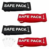 Cleverry Koffergurte für Reisegepäck 4er-Pack strapazierfähige Gurte mit Metallhaken, Schlaufenverschluss, mit personalisierten Namensschild, verstellbare Kofferband für große und kleine Koffer