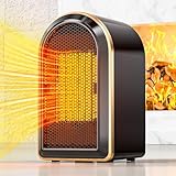 BNEHHOV Heizlüfter Energiesparend Leise Heizung Elektrisch mit Überhitzung- & Kippschutz PTC Keramik Elektrischer Kleine Elektroheizung für Büro, Wohnzimmer, Schlafzimmer (Schwarz 2)
