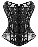 KUOSE Damen Weiß Body Shaper Vollbrust Corsage Top bergrößen, 36-38 EU, Schwarz