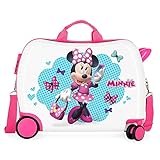 Disney Minnie Good Mood Kinder-Koffer Mehrfarbig 50x38x20 cms Hartschalen ABS Kombinationsschloss 34L 2,1Kgs 4 Räder Handgepäck, Weiß