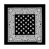 Vamqor Bandana Einzelpack & Doppelpack Baumwolle für Damen und Herren 55,9 cm, Schwarz Single, 56 cm