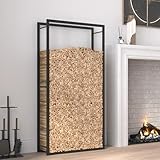 Vopese Brennholzregal Mattschwarz 80x28x154 cm Stahl Kamin- und Holzofenzubehör Model350308