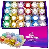 24 Stück Badebomben Geschenk, Bio-Badekugeln mit natürlichen Inhaltsstoffen für sie/ihn/Freundin/Ehefrau zum Geburtstag und zu Ostern