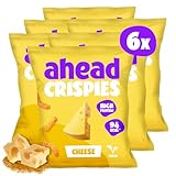 ahead Crispies Cheese | High Protein Chips mit 24% Protein – Low Fat, Vegan, glutenfrei, sojafrei - Leckere gesunde Snacks für deinen Filmeabend oder unterwegs - Ohne Zuckerzusatz & ohne Palmöl