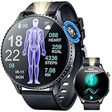 Smartwatch Herren mit EKG+HRV Fitnessuhr: 1.56 'AMOLED mit Bluetooth Telefonfunktion Smart Watch 24H Herzfrequenz Blutdruck Fitness Tracker Schrittzähler IP67 Wasserdichte Uhr Kompatibel Android iOS
