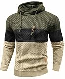 HYPESTFIT Hoodie Herren Pullover Langarm Kapuzenpullover Farbblock Gestrickt Hooded