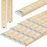 Hoteam 50 Stück 91,4 cm Naturholz Hofstock Lineal Holz Zollstock mit Aufhängeloch Metallspitzen Zollstock Lineal Metallenden Meter Stick Kleidung Messen Schule Klassenzimmer Home Office