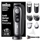 Braun Barttrimmer Series 9, Bartschneider und Trimmer Herren, 40 Einstellungen, Ladestation, Reiseetui, Bartschablone, 180 Min. kabellose Laufzeit, BT9440