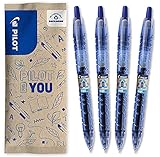 PILOT Bottle 2 Pen Gel 0.7, Gelschreiber, Hergestellt aus recyceltem Kunststoff, (Blau), mittlere Spitze, 1 stück (4er Pack)